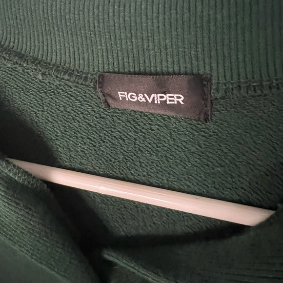 Fig & Viper Club Green Cropped Sweatshirt Collared Top Shirt Size F One Size - Picture 8 of 9